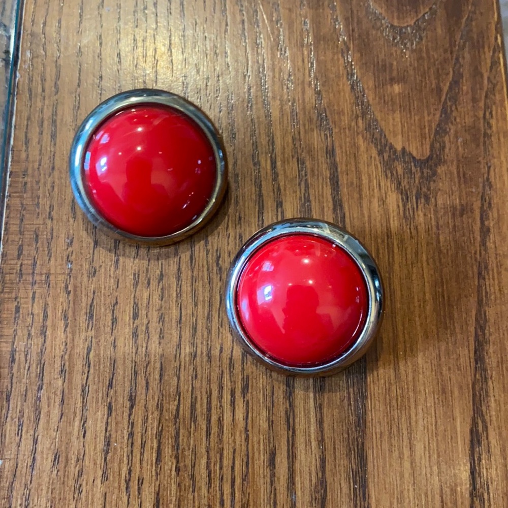Vintage Chunky Red Earrings